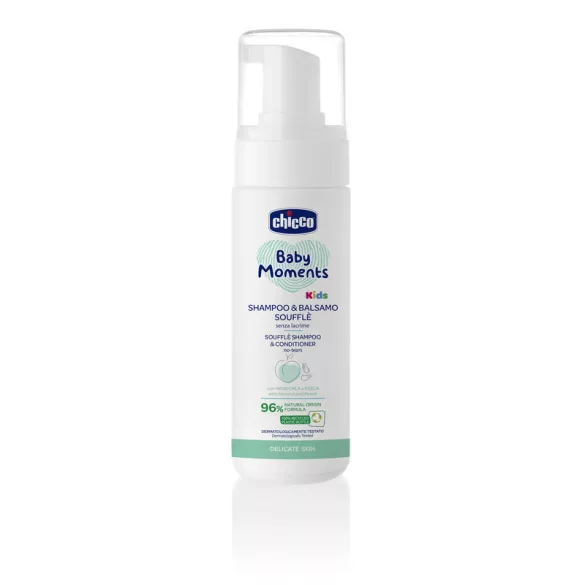 Chicco Penová šampón a kondicionér 150 ml – Kids s výťažkom z mandlí a broskýň