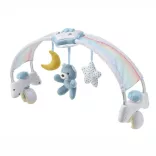Chicco Rainbow Sky hracia mostík do detskej postieľky a nočné svetlo, na batérie, modrý