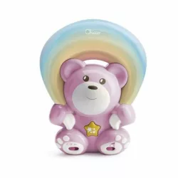   Chicco Rainbow Bear – medvedík s hudobným a svetelným projektorom, na batérie, ružový