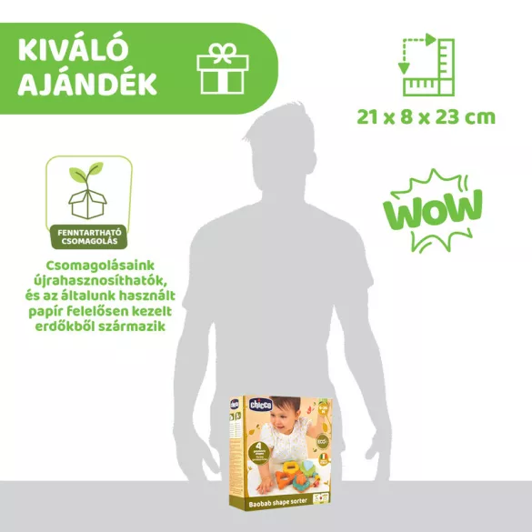 Chicco Baobab drevená skladačka ECO+ z ekologického plastu