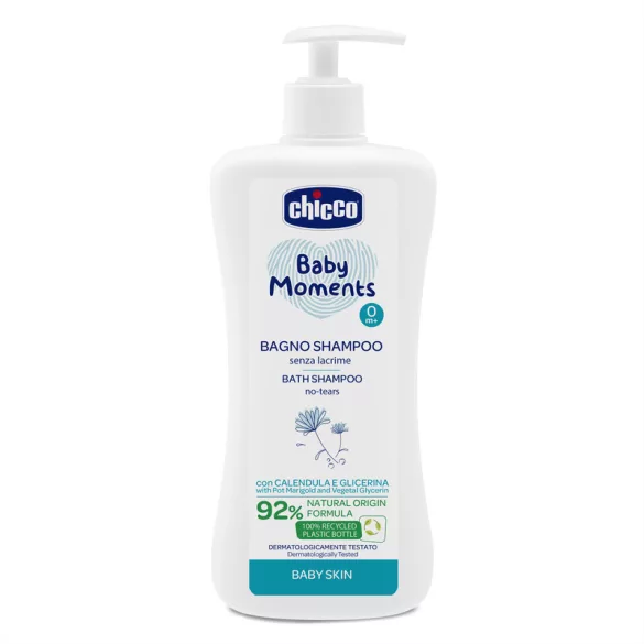 Chicco Kúpeľová voda a šampón 500 ml – bez slz, s nechtíkom a rastlinným glycerínom