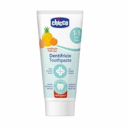   Chicco Zubná pasta s príchuťou zmesi ovocia 50 ml s obsahom fluóru a xylitolu Tuttifrutti pre deti od 1 do 5 rokov