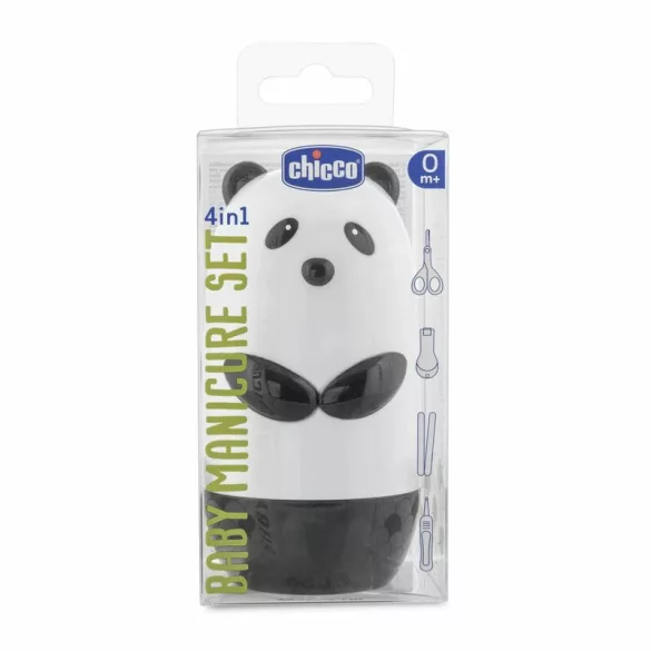 Chicco Manikúrová sada 4 v 1 – Panda medvedík nožnice-pinzeta-pilník
