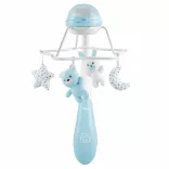 Chicco Rainbow – hudobná otočná hračka do detskej postieľky 3 v 1, projektor, nočné svetlo, modrá