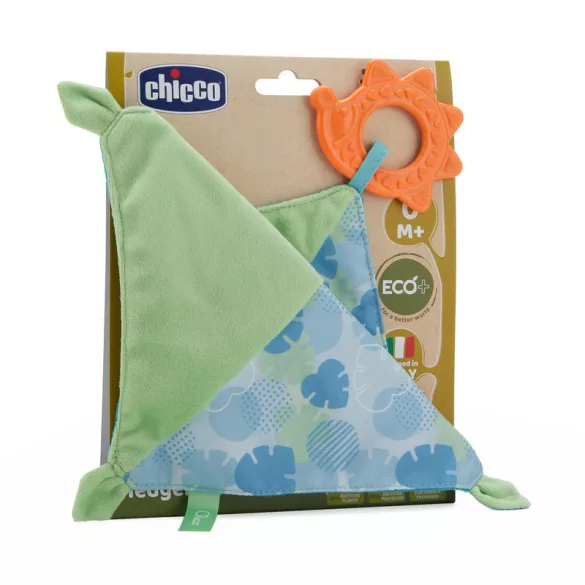 Chicco Hedgehog Dou Dou Eco+ šatka na spanie s hrýzadlom v tvare ježka, z ekologického materiálu
