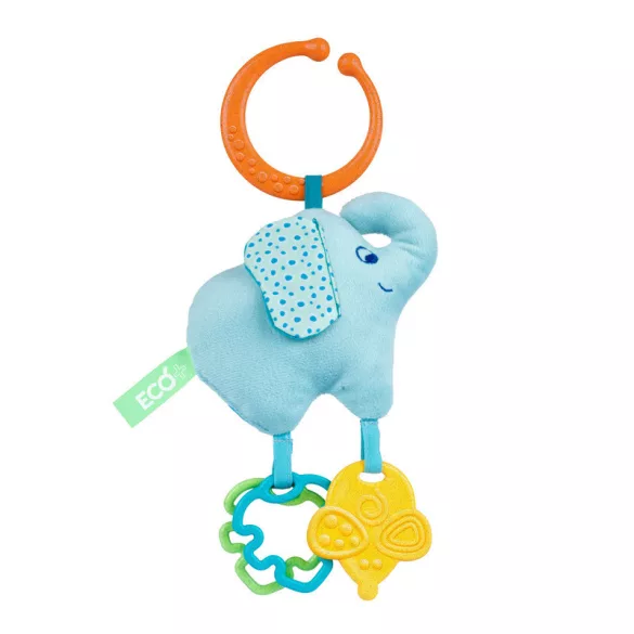 Chicco Elephant On the Go Eco+ textilná hračka na žuvanie z ekologického materiálu