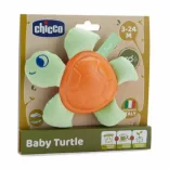 Chicco Baby Turtle Eco+ detská korytnačka s hryzadlom, textilná hračka z ekologického materiálu