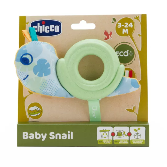 Chicco Baby Snail Eco+ detská slimáková hryzátka z ekologického materiálu