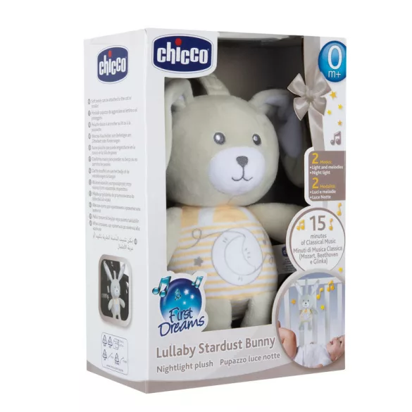 Chicco Lullaby Stardust Bunny hudobný a svietiaci plyšový zajačik na uspávanie