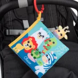 Chicco Animals' Book – textilná knižka so zvieratkami a bábkovým hracím setom s hrkálkami