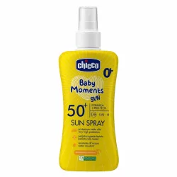   Chicco Ochranný sprej proti slnku SPF 50+, 150 ml, veľmi vysoká ochrana proti UVA, UVB a infračervenému žiareniu