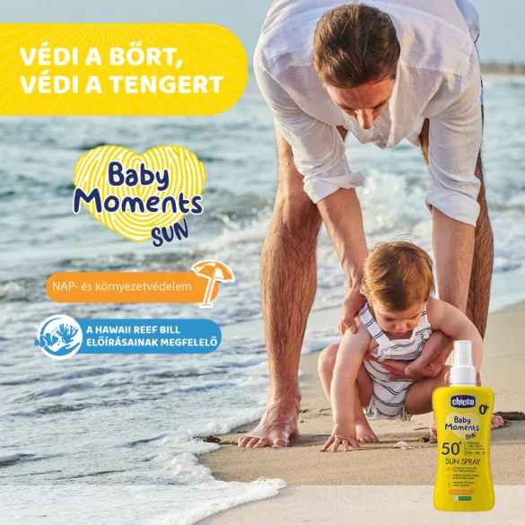 Chicco Ochranný sprej proti slnku SPF 50+, 150 ml, veľmi vysoká ochrana proti UVA, UVB a infračervenému žiareniu