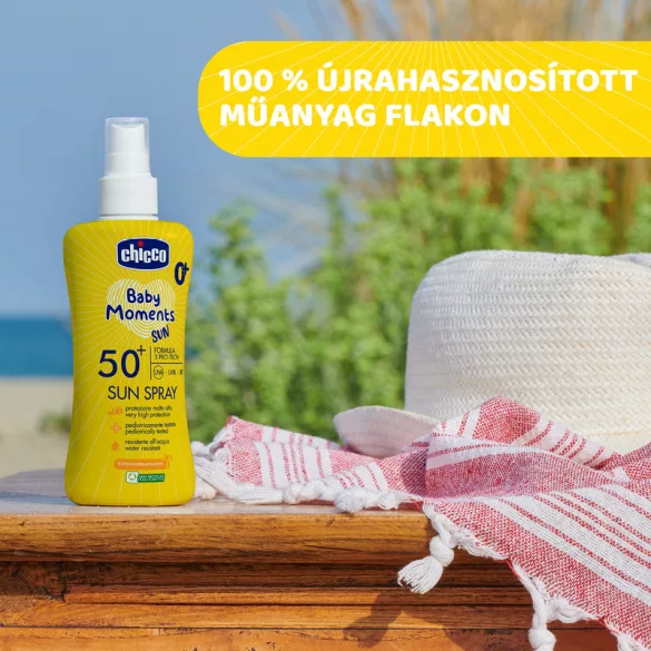 Chicco Ochranný sprej proti slnku SPF 50+, 150 ml, veľmi vysoká ochrana proti UVA, UVB a infračervenému žiareniu