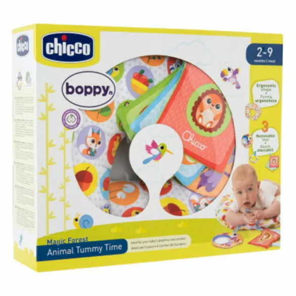Chicco Boppy vankúš na ležanie v tvare zvieratka s odnímateľnými hračkami