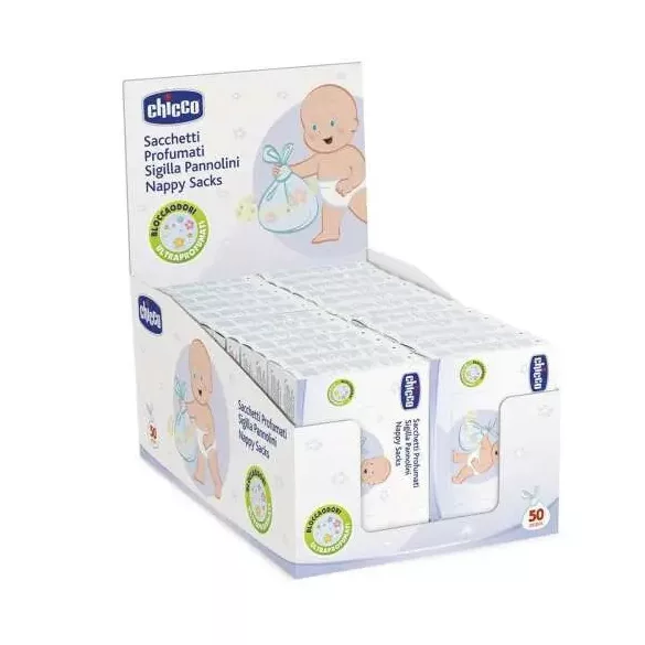 Chicco Vrecúška na plienky s vôňou, 50 ks, s vôňou proti zápachu