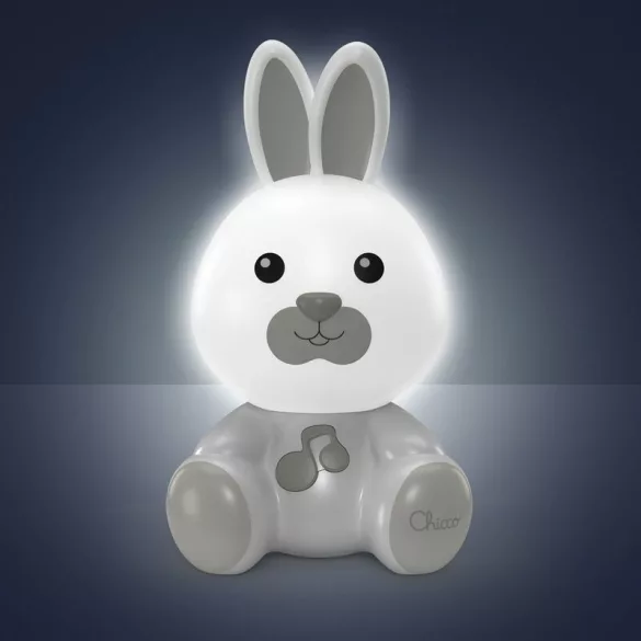 Chicco Dreamlight – hudobná lampička v tvare zajačika, prenosná, farba: neutrálna