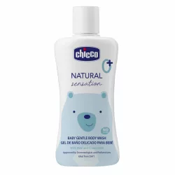   Chicco Jemný detský kúpeľ, Natural Sensation s výťažkom z aloe a harmančeka, modro-biely, 200 ml