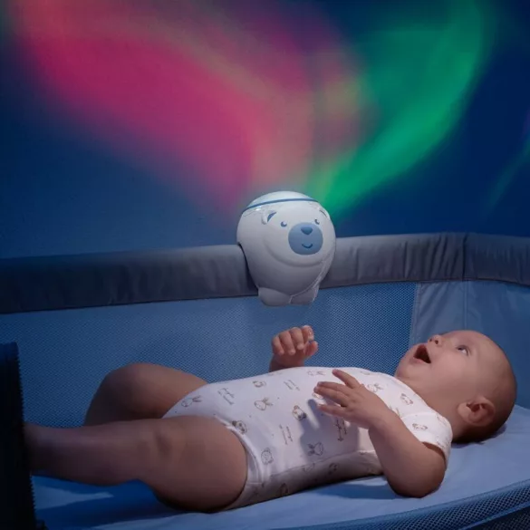 Chicco Polárny medveď projektor na detskú postieľku, stôl Polar Bear ružová