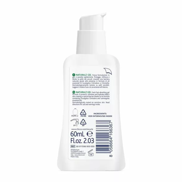 Chicco NaturalZ gél 60 ml – chráni, osviežuje, hydratuje, príjemný pobyt vonku
