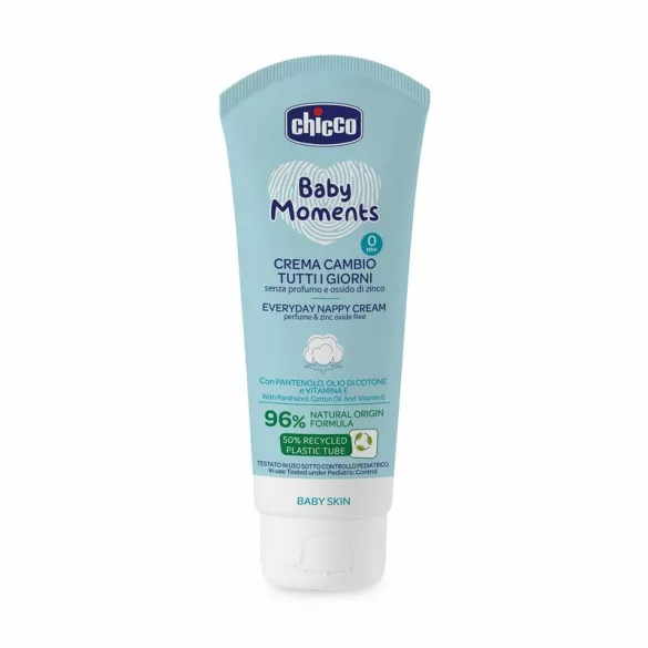 Chicco Krém na zadoček na každodenné použitie 100 ml bez oxidu zinočnatého, bez vône, 96 % prírodný
