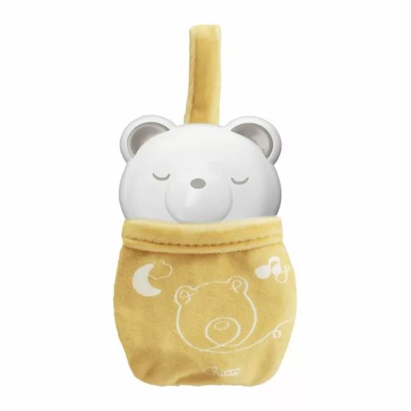 Chicco Day & Night Bear hudobná hrkálka a nočné svetielko – medvedík, biela