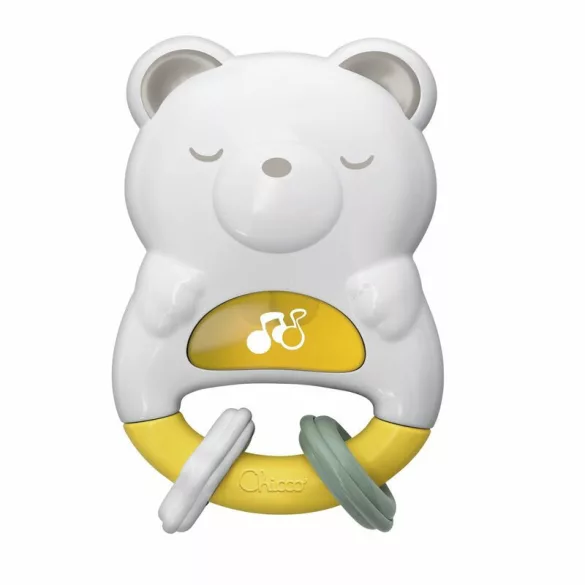 Chicco Day & Night Bear hudobná hrkálka a nočné svetielko – medvedík, biela