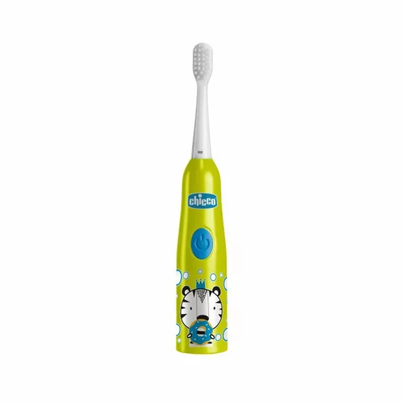 Chicco Baterková zubná kefka s vibrujúcou hlavicou 3+ roky Tigris s 2 náhradnými hlavicami