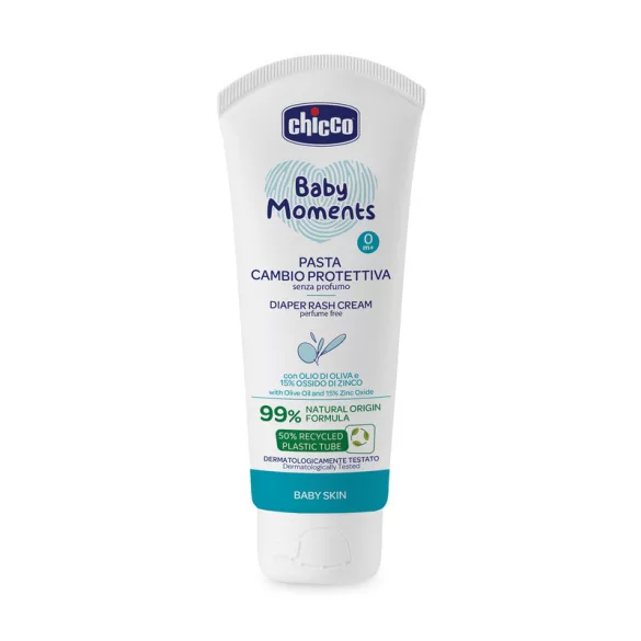 Chicco krém na opareniny proti opareninám od plienok 100 ml, 15 % oxidu zinočnatého, bez vône, 99 % prírodný
