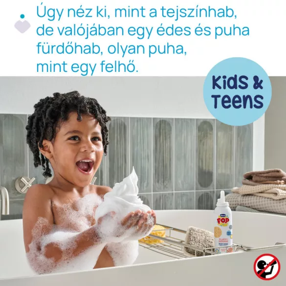 Chicco POP Penový šampón a kúpeľový sprej 200 ml s vôňou vanilkových sušienok pre deti a tínedžerov