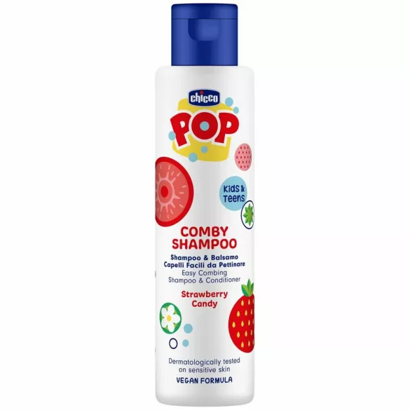 Chicco POP Šampón a kondicionér 250 ml s vôňou jahodových cukríkov pre deti a tínedžerov