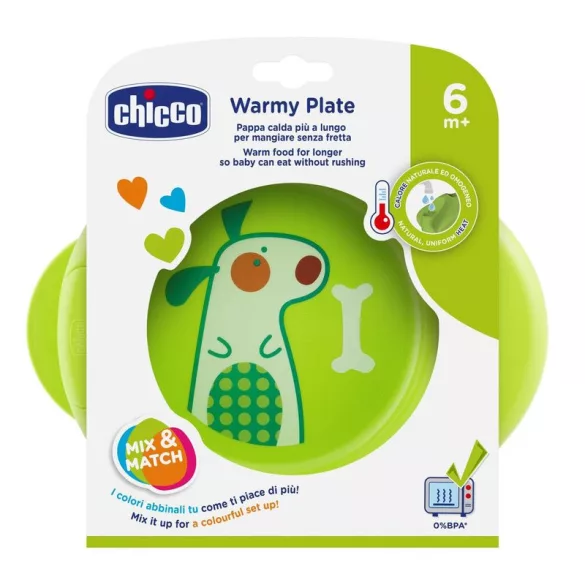Chicco Warmy Plate tanier udržiavajúci teplo, zelený