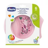 Chicco Easy Feeding protisklzový tanier, ružový