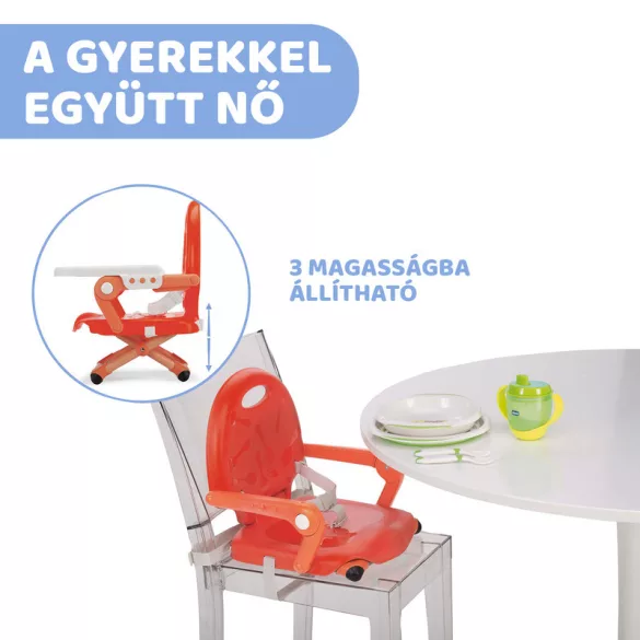 Chicco Pocket Snack do 15 kg, prenosná stolička, Poppy Red