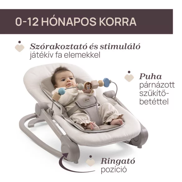 Chicco Magia hojdacie kreslo – fotel 0–18 kg s hernou konzolou