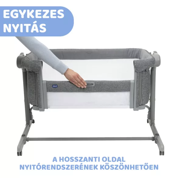 Detská postieľka Chicco Next2me Magic Evo na spanie s rodičmi, 0–6 mesiacov, Dark Grey