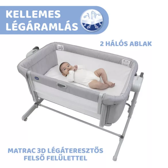 Detská postieľka Chicco Next2me Magic Evo Co-Sleeping – Grey Mist