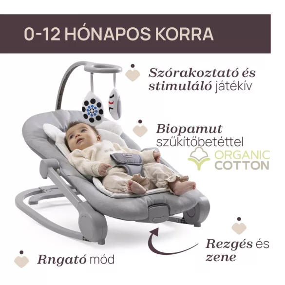 Chicco Mia hojdacie a hudobné kreslo a fotel 0–18 kg s hudobnou hračkou