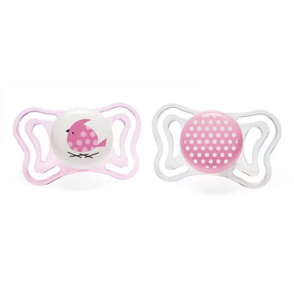 Chicco Physio Forma Light silikónové cumíky 2 ks, 2–6 mesiacov, ružové