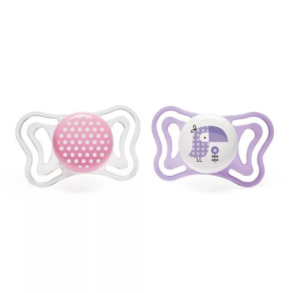 Chicco Physio Forma Light silikónové cumíky 2 ks, 2–6 mesiacov, ružové