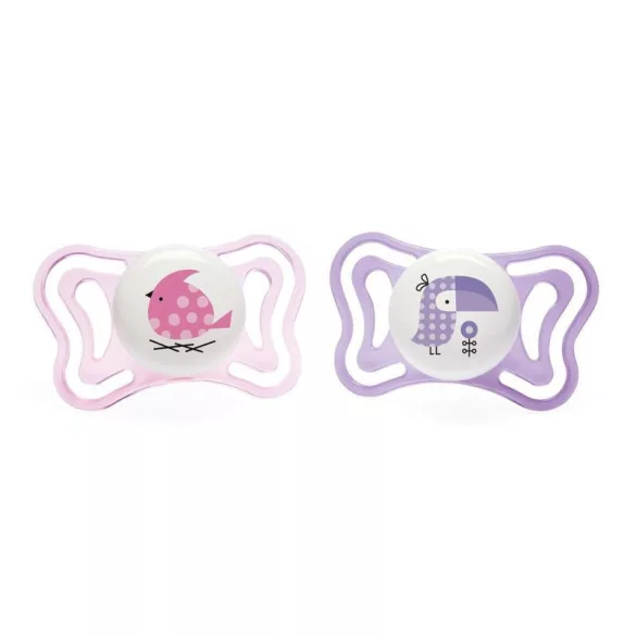 Chicco Physio Forma Light silikónové cumíky 2 ks, 2–6 mesiacov, ružové