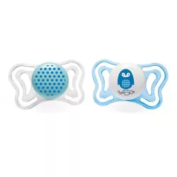   Chicco Physio Forma Light silikónové cumíky 2 ks, 2–6 mesiacov, modré
