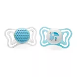 Chicco Physio Forma Light silikónové cumíky 2 ks, 2–6 mesiacov, modré