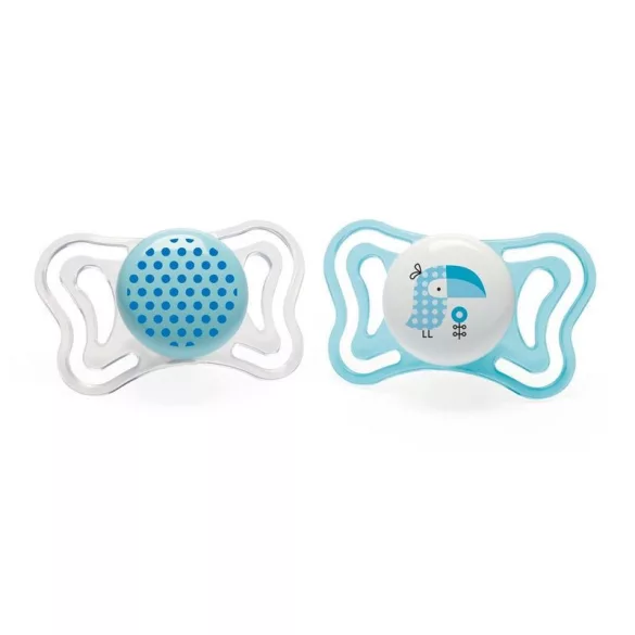 Chicco Physio Forma Light silikónové cumíky 2 ks, 2–6 mesiacov, modré