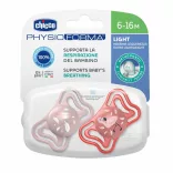 Chicco Physio Forma® Light 6–16 mesiacov, cumlíky 2 ks v sterilizovateľnom puzdre – ružová