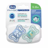 Chicco Physio Forma® Light cumlík pre deti od 6 do 16 mesiacov, 2 ks, sterilizovateľné puzdro – modré
