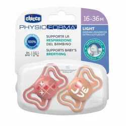   Chicco Physio Forma® Light 16–36 mesiacov, cumlíky 2 ks v sterilizovateľnom puzdre – ružová