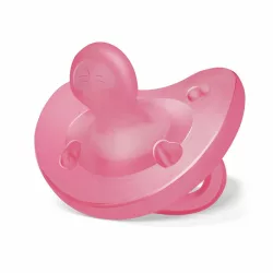   Chicco Physio Forma® Soft 16–36 mesiacov, celosilikónový cumlík, 1 ks, úplná mäkkosť – ružová