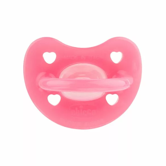 Chicco Physio Forma® Soft 16–36 mesiacov, celosilikónový cumlík, 1 ks, úplná mäkkosť – ružová