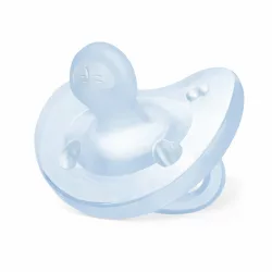   Chicco Physio Soft silikónový cumlík 0–6 mesiacov (1 ks) – svetlo modrý