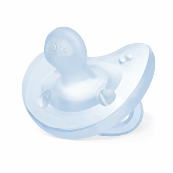 Chicco Physio Soft silikónový cumlík 0–6 mesiacov (1 ks) – svetlo modrý